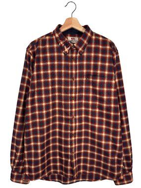 Fjallraven Red/Yellow Tartan Plaid LS Stig Flannel Shirt men's size XL